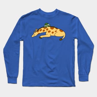 Sleepy Giraffe Turtle Long Sleeve T-Shirt